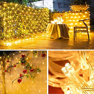 CITRA 300 LED Net Mesh Fairy String Light Still Effect Lighting 10x10 Foot for Diwali Decorationm Backdrop Garden Tree Waterproof - Warm White - Home Decor Lo