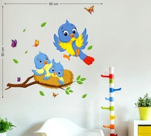 Load image into Gallery viewer, Decals Design &#39;Happy Birds Family&#39; Wall Decal (PVC Vinyl, 60 cm x 45 cm x 60 cm, Multicolour) - Home Decor Lo