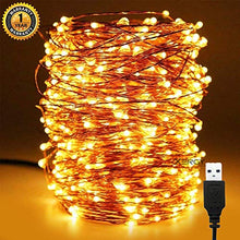 Load image into Gallery viewer, XERGY 10 M,100 LED&#39;s Fairy Light (3 Copper Wires, Durable Quality) Waterproof Decorative String Lights - USB Powered (USB Wire Length - 2 M) - Home Decor Lo