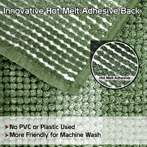 HOKIPO® Anti Slip Machine Washable Bathroom Mat - Mats Made of Microfiber, Super Absorbent, Leaves Feet Warm and Dry, 40 X 60 cm - Green (AR2432-GRN) - Home Decor Lo
