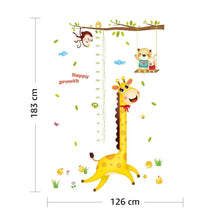 Load image into Gallery viewer, Amazon Brand - Solimo Wall Sticker for Kids&#39; Room (Happy Growth Giraffe,  Ideal Size on Wall: 126 cm x 183 cm) - Home Decor Lo