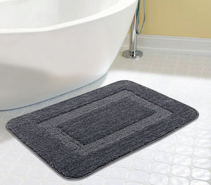 Saral Home Soft Microfiber Bathmat, 45x70cm (Grey) - Set of 2 - Home Decor Lo
