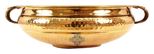 Indian Art Villa Hammered Brass Urli Pot, Decorative Bowl, Center Piece, Home Decor, 12" Inch - Home Decor Lo
