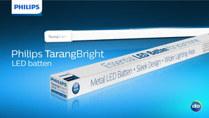 Philips Tarang Bright 20-Watt LED Batten (Pack of 2, Cool Day Light, Rectangle) - Home Decor Lo