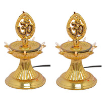 Load image into Gallery viewer, Starvin 1 Layer Electric Gold LED Bulb Lights Diya||7 Deep|| Deepak for Pooja || Puja || Mandir Diwali Festival Decoration 7 deep Diya || Make in India || Pack of 1 || R -68 - Home Decor Lo