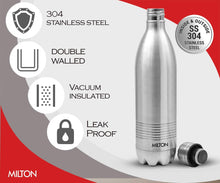Load image into Gallery viewer, Milton Thermosteel Duo Deluxe-1000 Bottle Style Vacuum Flask, 1 Litre, Silver - Home Decor Lo