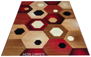 Moin Carpets Geometric Design Acrylic Wool Soft and Thick Carpet - Home Decor Lo