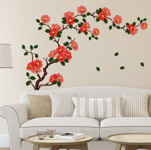 Decals Design 'Floral Branch Antique Flowers' Wall Sticker (PVC Vinyl, 50 cm x 70 cm, Multicolour) - Home Decor Lo