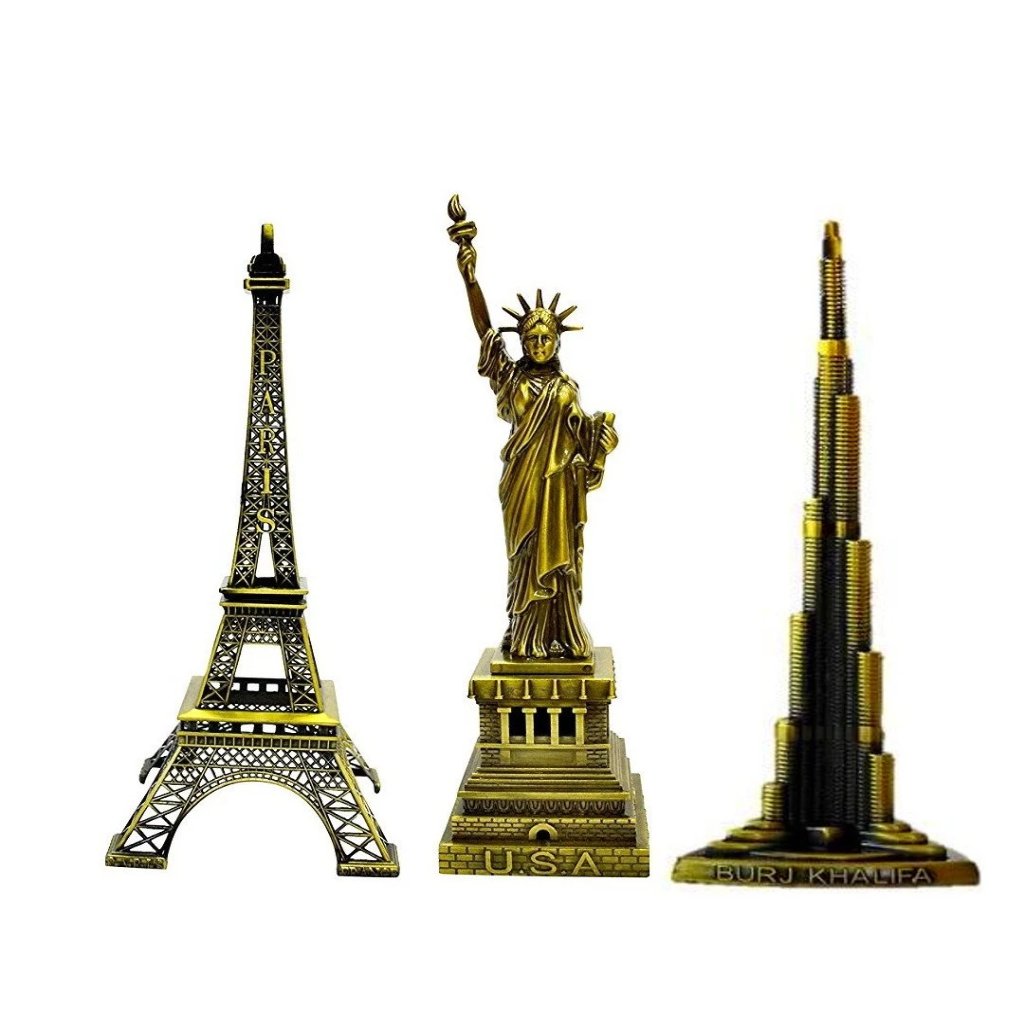 Paris Eiffel Tower Statue Of Liberty and Burj Khalifa Gifting Special Combo-Home Decor Lo