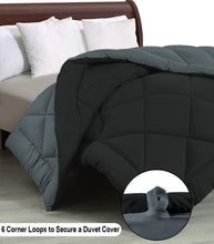 Load image into Gallery viewer, Microfiber Reversible AC Comforter for Double Bed: Black &amp; Grey - Home Decor Lo