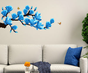 Decals Design 'Floral Branch with Realistic Flowers' Wall Sticker (PVC Vinyl, 50 cm x 70 cm) - Home Decor Lo