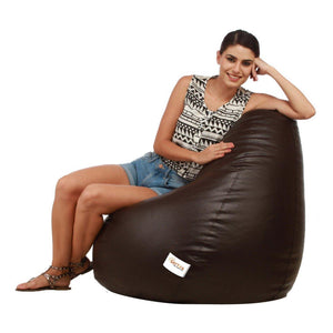 Sattva Classic Bean Bag filled with beans - XXXL Size - Brown Colour - Home Decor Lo