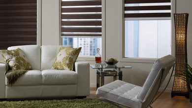 Zebra Blinds Polyester Coffee Corded Windows Door Home Decor Combi Curtain - Home Decor Lo