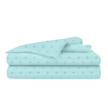 Load image into Gallery viewer, Blue Dahlia Swiss Dot Sateen Solid 300TC Cotton Deluxe Sheet Set with Pillow Cases (King, Pale Turquoise) - Home Decor Lo