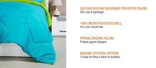 Load image into Gallery viewer, Microfibre Reversible Single Comforter:  Aqua Blue &amp; Olive Green - Home Decor Lo