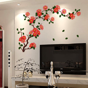 Decals Design 'Floral Branch Antique Flowers' Wall Sticker (PVC Vinyl, 50 cm x 70 cm, Multicolour) - Home Decor Lo