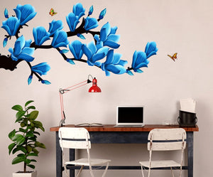 Decals Design 'Floral Branch with Realistic Flowers' Wall Sticker (PVC Vinyl, 50 cm x 70 cm) - Home Decor Lo