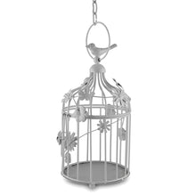 Load image into Gallery viewer, Homesake White Bird Cage with Floral Vine Small Single, with Hanging Chain - Home Decor Lo
