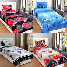 Load image into Gallery viewer, OMAJA HOME Glace Cotton Queen Size Single Bedsheets Combo Set of 4 Bedsheet with 4 Pillow Covers - Home Decor Lo