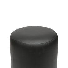 Load image into Gallery viewer, Britto Upholstered Round Faux Leatherette Pouffe: Black-Home Decor Lo