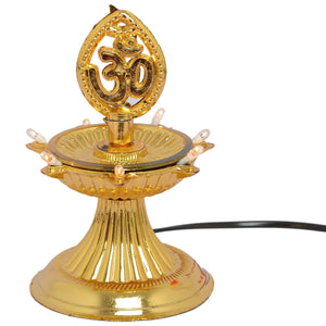 Starvin 1 Layer Electric Gold LED Bulb Lights Diya||7 Deep|| Deepak for Pooja || Puja || Mandir Diwali Festival Decoration 7 deep Diya || Make in India || Pack of 1 || R -68 - Home Decor Lo