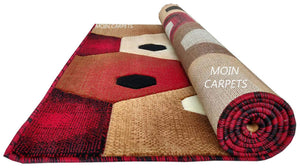Moin Carpets Geometric Design Acrylic Wool Soft and Thick Carpet - Home Decor Lo