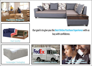 Orlando Fabric L Shape Sofa: Dark Grey & Light Grey - Home Decor Lo
