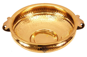 Indian Art Villa Hammered Brass Urli Pot, Decorative Bowl, Center Piece, Home Decor, 12" Inch - Home Decor Lo