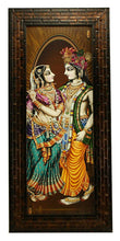 Load image into Gallery viewer, Indianara Radha Krishna Rectangular Synthetic Wood Art Painting (35 cm x 28 cm x 3 cm, Set of 3) - Home Decor Lo