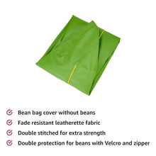 Load image into Gallery viewer, Amazon Brand - Solimo XXL Bean Bag Cover (Green with Yellow Piping) - Home Decor Lo