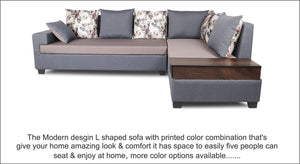Orlando Fabric L Shape Sofa: Dark Grey & Light Grey - Home Decor Lo