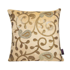 IndoAmor Paisley Sequine Embroided Velvet Multicolor Cushion Cover - Home Decor Lo