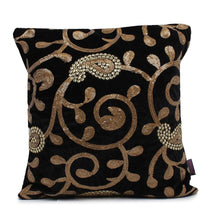 Load image into Gallery viewer, IndoAmor Paisley Sequine Embroided Velvet Multicolor Cushion Cover - Home Decor Lo