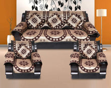 Load image into Gallery viewer, 17 Pc Cotton Ambi Printed Sofa Cover Set of 5 Seater (3+1+1) with Cushion Cover - Home Decor Lo