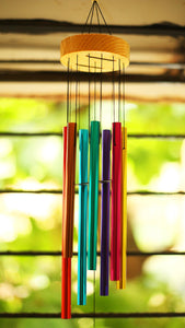 PARADIGM PICTURES Wood and Metal Colourful Wind Chimes for Positive Energy, Multi-coloured - Home Decor Lo