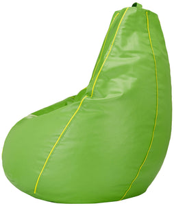 Amazon Brand - Solimo XXL Bean Bag Cover (Green with Yellow Piping) - Home Decor Lo