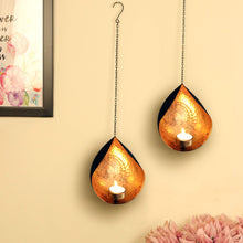 Load image into Gallery viewer, TIED RIBBONS Wall Hanging Tealight Candle Holders for Diwali Decoration - Wall Sconces with Tealight Candles Diwali Decor Item (Pack of 2) - Home Decor Lo