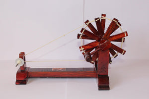 RainSound Wooden Charkha | Gandhi Charkha | Spinning Wheel | Home Decore Handicraft | Brown Colour - Home Decor Lo