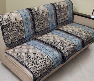Griiham Contemporary Leaves Design Sofa Cover for 5 Seater Sofa - Home Decor Lo
