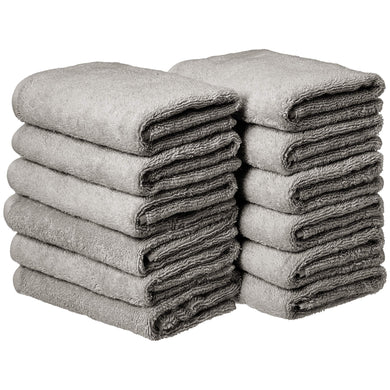 AmazonBasics Cotton Hand Towel - Pack of 12, Grey - Home Decor Lo