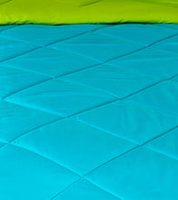 Load image into Gallery viewer, Microfibre Reversible Single Comforter:  Aqua Blue &amp; Olive Green - Home Decor Lo