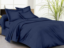 Load image into Gallery viewer, Trance Home Linen Premium Cotton 210 TC Single Fitted Bedsheet 78&quot; * 36&quot; with 1 Pillow Cover (Dark Blue) - Home Decor Lo