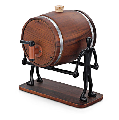 I Steel Wooden Decanter With Stand - Home Decor Lo