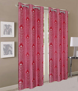 Queenzliving Secret Linen Curtain, Door 7 feet: Lava Red - Home Decor Lo