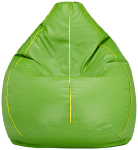 Amazon Brand - Solimo XXL Bean Bag Cover (Green with Yellow Piping) - Home Decor Lo