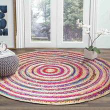 Load image into Gallery viewer, Boho Cotton and Jute Braided Floor Rug - Home Decor Lo