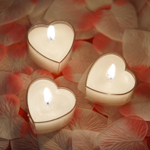 Heart Shaped White Scented Tea Light Candles | Pack of 10