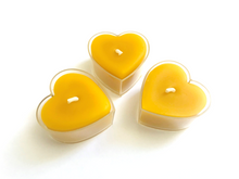 Load image into Gallery viewer, Heart Shaped Yellow Scented Tea Light Candles | Pack of 10