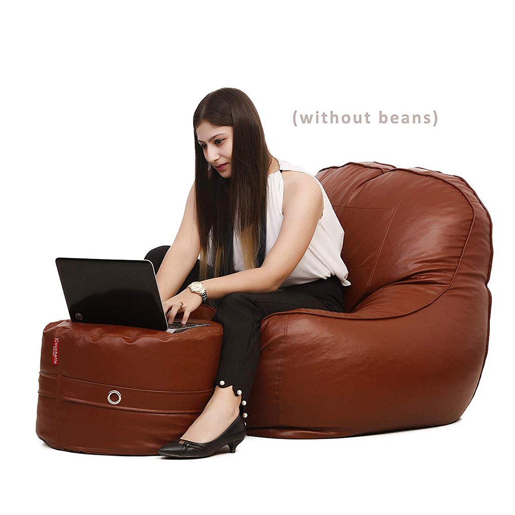Buy Elegant XXL Leatherette Bean Bag Cover in Black & Blue Colour at 46%  OFF by VPlanet | Pepperfry