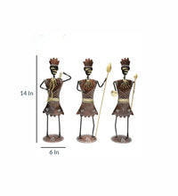 Load image into Gallery viewer, Wrought Iron Tribal Figurine Set Of 3